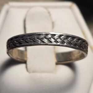 Braid Style Band vintage sterling silver ring sz 11